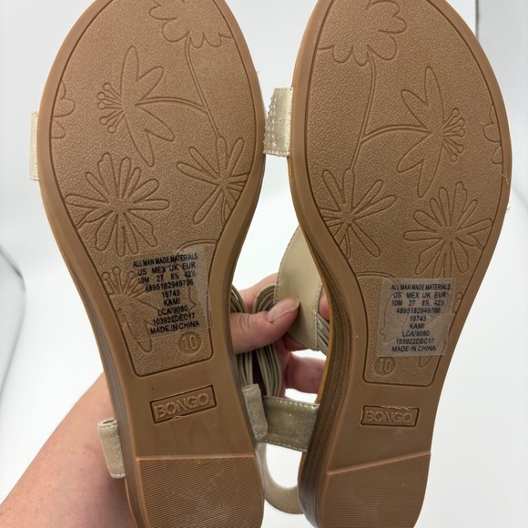 NWOB Bongo Zandra Gladiator Champagne Metallic Shimmer Sandals; Size 10 - Picture 10 of 11